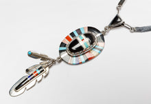 Inlayed Mandela Pendant on Handmade Chain by Steve Gunnyon, Yakama