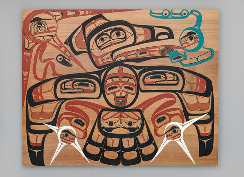 Panel depicting Raven and Sky People, David A. Boxley, Alaskan Tsimshian