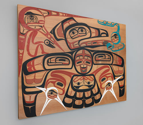 Panel depicting Raven and Sky People, David A. Boxley, Alaskan Tsimshian