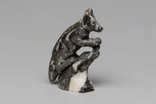 Climbing Fox Fetish Carving by Sly Walela, Zuni