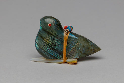 Bird Fetish Carving with Medicine Bundle by Lena Boone (1946-2024), Zuni