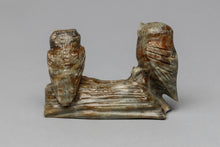Two Owls on Branch Fetish Carving by Arvella Cheama, Zuni