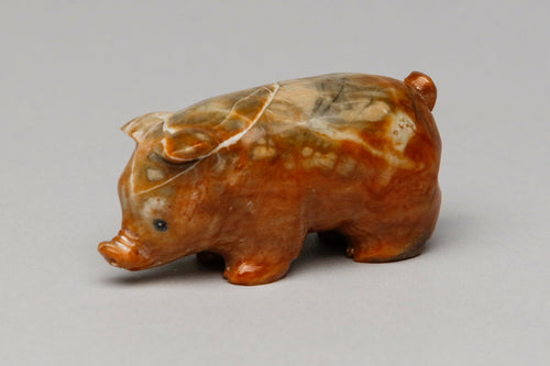 Pig Fetish Carving by Stanton Hannaweeke, Zuni