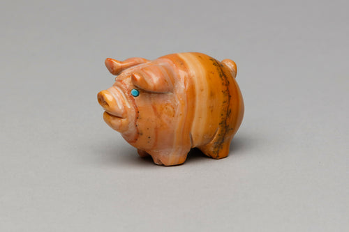 Pig Fetish Carving by Stanton Hannaweeke, Zuni