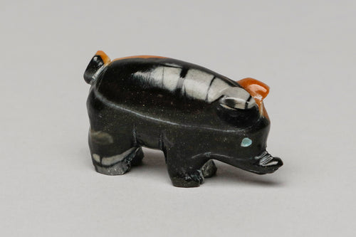 Pig Fetish Carving by Stanton Hannaweeke, Zuni