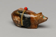 Bear Fetish Carving with Medicine Bundle by Patrick Homer, Zuni