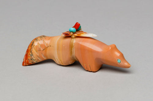 Fox Fetish Carving with Medicine Bundle, Zuni