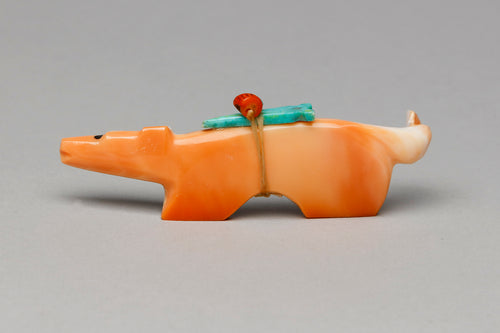 Fox Fetish Carving with Medicine Bundle, Zuni