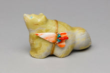 Large Fox Fetish Carving with Medicine Bundle by Leland Boone, Zuni