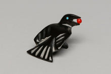 Raven with Berry Fetish Carving by Calvert Bowannie, Zuni