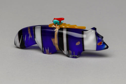 Fox Fetish Carving with Medicine Bundle by Lena Boone (1946-2024), Zuni