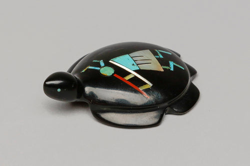 Turtle Fetish Carving with Kokopelli by Emery Boone, Zuni