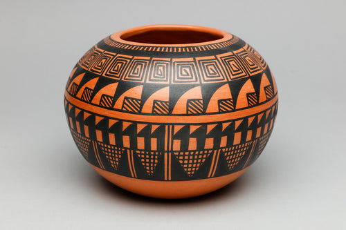 Pot with Geometric Design by Alta Yesslith, Hopi Pueblo