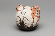 Seed Pot with Frogs and Cattails by Marcus Homer, Zuni Pueblo