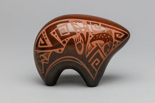 Bear Figure with Etched Designs, Diné