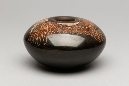 Pot with Eagle and Mountain Design by Martin Moquino, Santa Clara