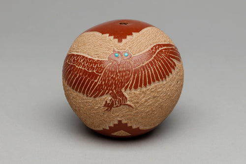 Seed Pot with Owl Design by Stella Tanner (Kwa Povi, San Juan Pueblo
