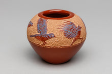 Pot with Bird Designs by Goldenrod, Santa Clara Pueblo
