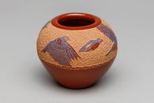 Pot with Bird Designs by Goldenrod, Santa Clara Pueblo