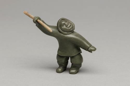 Hunter With Spear Carving, Inuit