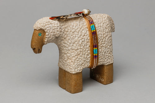 Folk Art Sheep Carving by Harold Davidson, Navajo