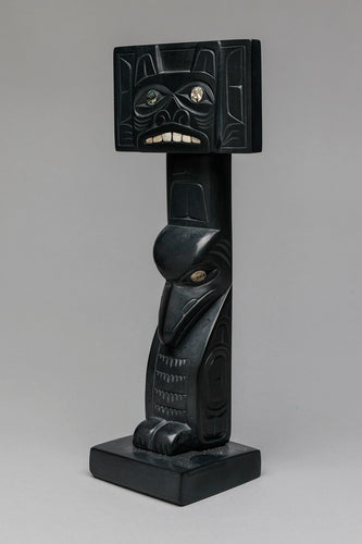Bear and Raven Memorial Pole Carving by Glen Pollard, Haida