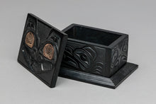 Box Carving Depicting Salmon, Eagle, Raven, Hummingbird and Bear by Glen Pollard, 1984, Haida