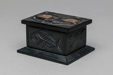 Box Carving Depicting Salmon, Eagle, Raven, Hummingbird and Bear by Glen Pollard, 1984, Haida