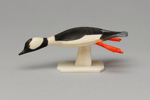 Swimming Bufflehead Carving by Al Mayac, Siberian Yup'ik
