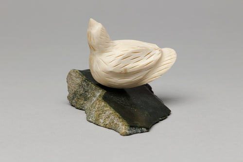 White Partridge Carving by Silas Kayakjuak, Inuit