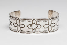 Traditional Hand Stamped Silver Bracelet, Navajo