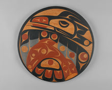 Panel depicting Raven and Salmon by Andy Peterson, Skokomish