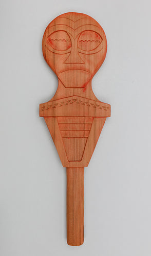Dance Rattle depicting Tayi (Leader) by Greg A. Robinson, Chinook