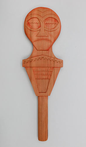 Dance Rattle depicting Tayi (Leader) by Greg A. Robinson, Chinook