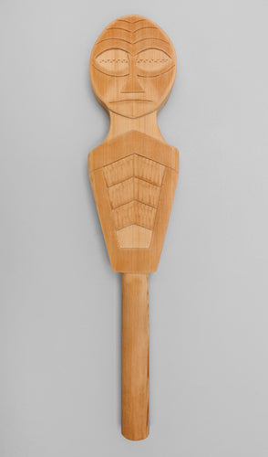 Dance Rattle depicting Tayi (Leader) by Greg A. Robinson, Chinook