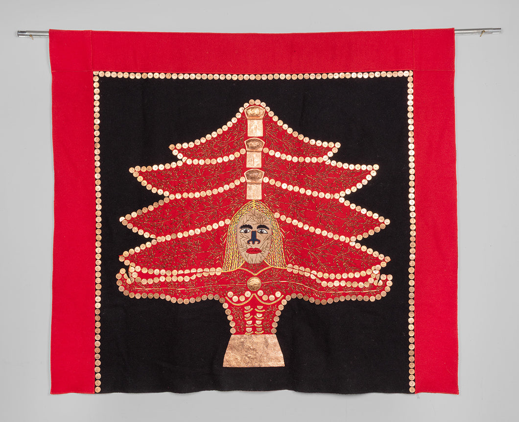 K’iid K’iyaas (Golden Spruce) Button Blanket by Hazel Wilson Simeon (1941-2016), Haida