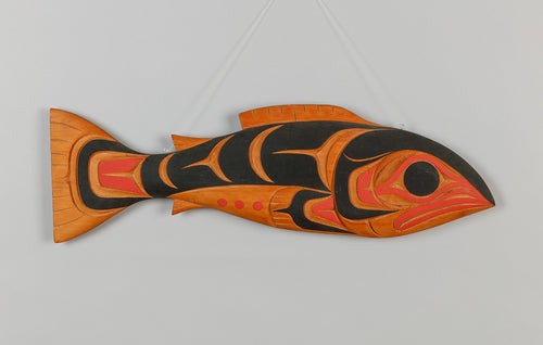 Double Sided Panel depicting Salmon, Tsimshian Culture