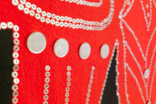 Button Blanket depicting Eagle by Hazel Wilson Simeon (1941-2016), Haida