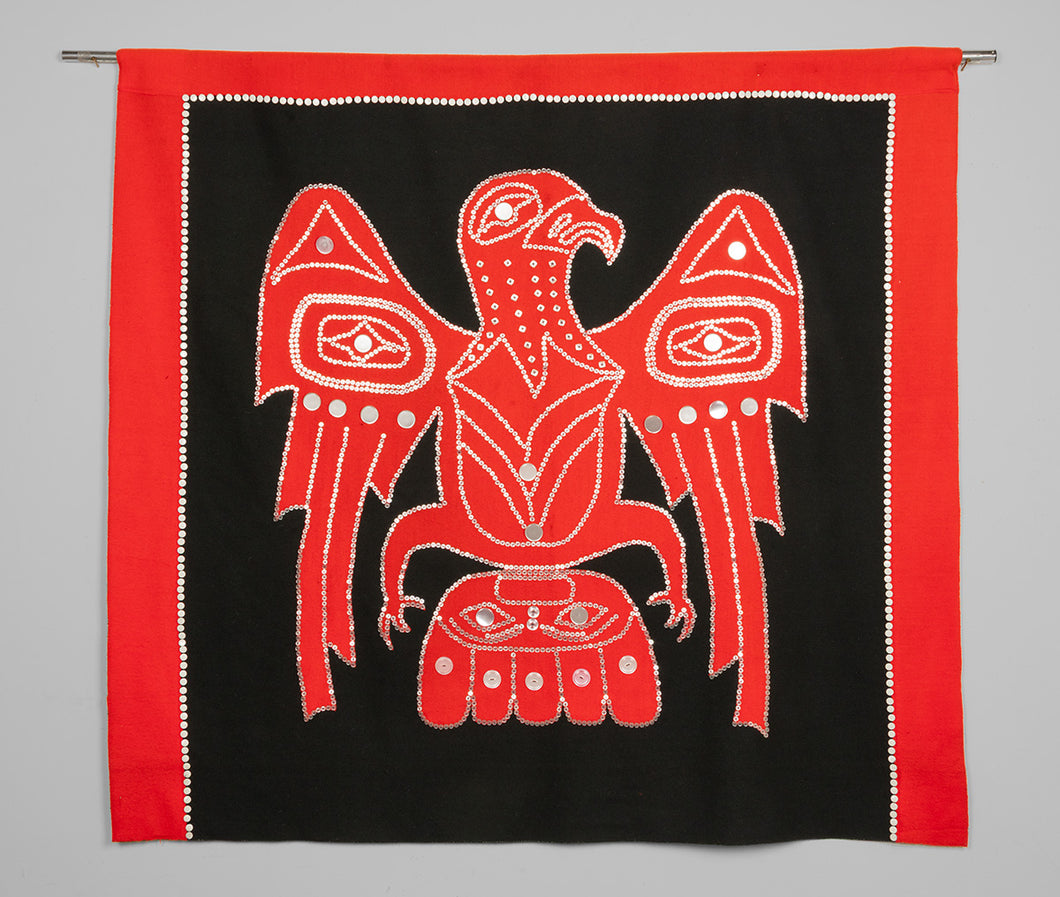 Button Blanket depicting Eagle by Hazel Wilson Simeon (1941-2016), Haida