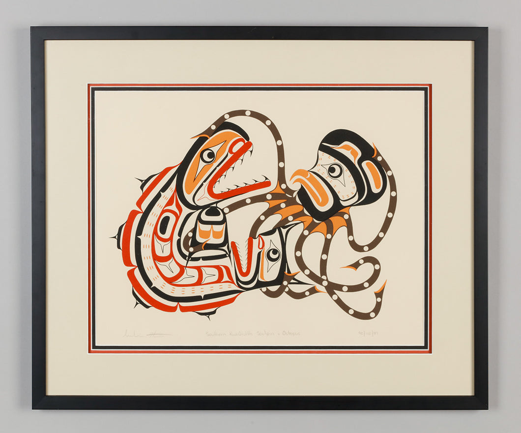 Southern Sculpin and Octopus Silkscreen Print by Calvin Hunt, Kwakwaka'wakw