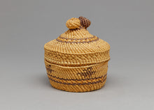 Vintage Lidded Basket with Double Knob, Nuu Chah Nulth