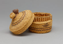 Vintage Lidded Basket with Double Knob, Nuu Chah Nulth