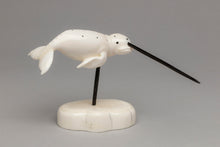 Carving depicting Narwhale by Charles Edwards, Yup'ik