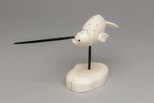 Carving depicting Narwhale by Charles Edwards, Yup'ik