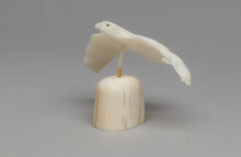 Eagle Carving on Fossil Ivory Base by Dennis Pungowiyi, Yup'ik