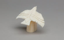 Eagle Carving on Fossil Ivory Base by Dennis Pungowiyi, Yup'ik