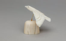 Eagle Carving on Fossil Ivory Base by Dennis Pungowiyi, Yup'ik