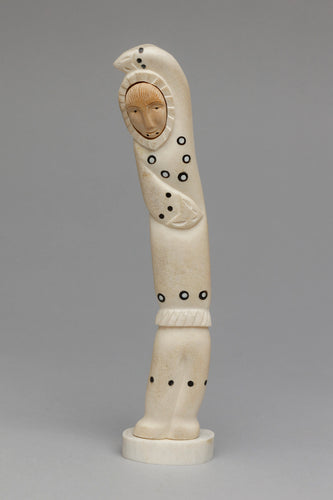 Carving depicting Dancer by Gary Sockpik, Inupiaq