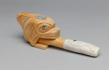 Pipe depicting Killer Whale and Salmon by Isaac Tait (1965-2000), Nisga'a
