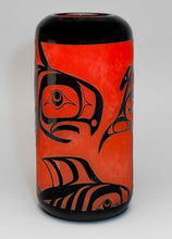 “Taku Red” Glass Vase by Alano Edzerza, Tahltan